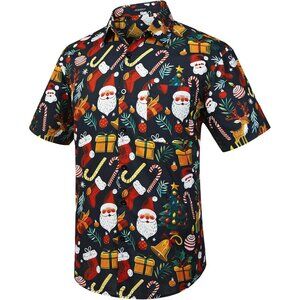 Short Sleeve Button Down Casual Summer Tropical Beach Aloha Shirts for Men